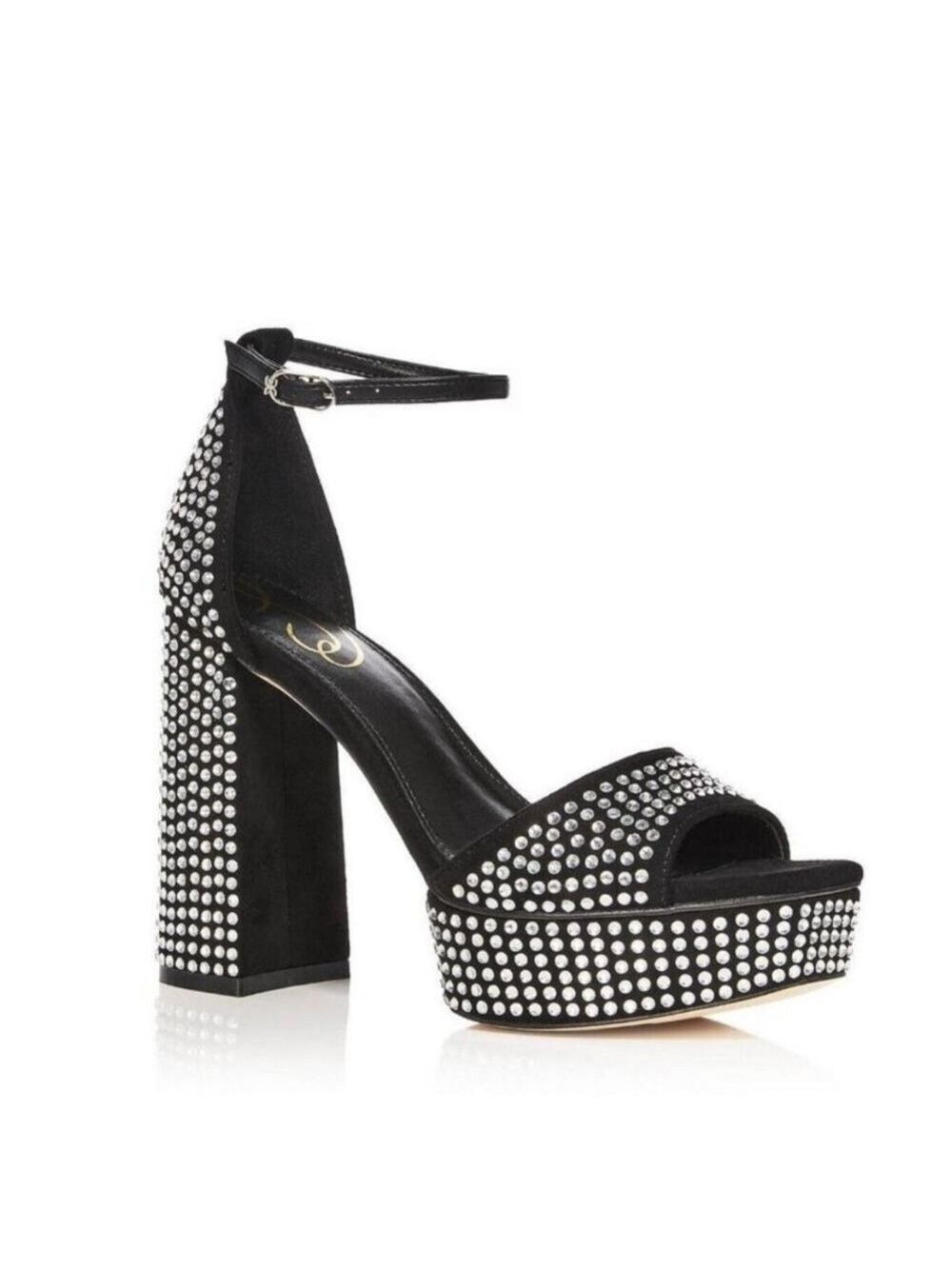 Nib Sam Edelman Nellie Glitz Platform Black Sandals